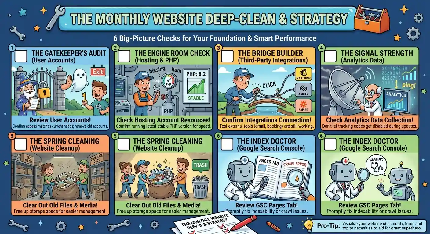 monthly website maintenance tasks-clean