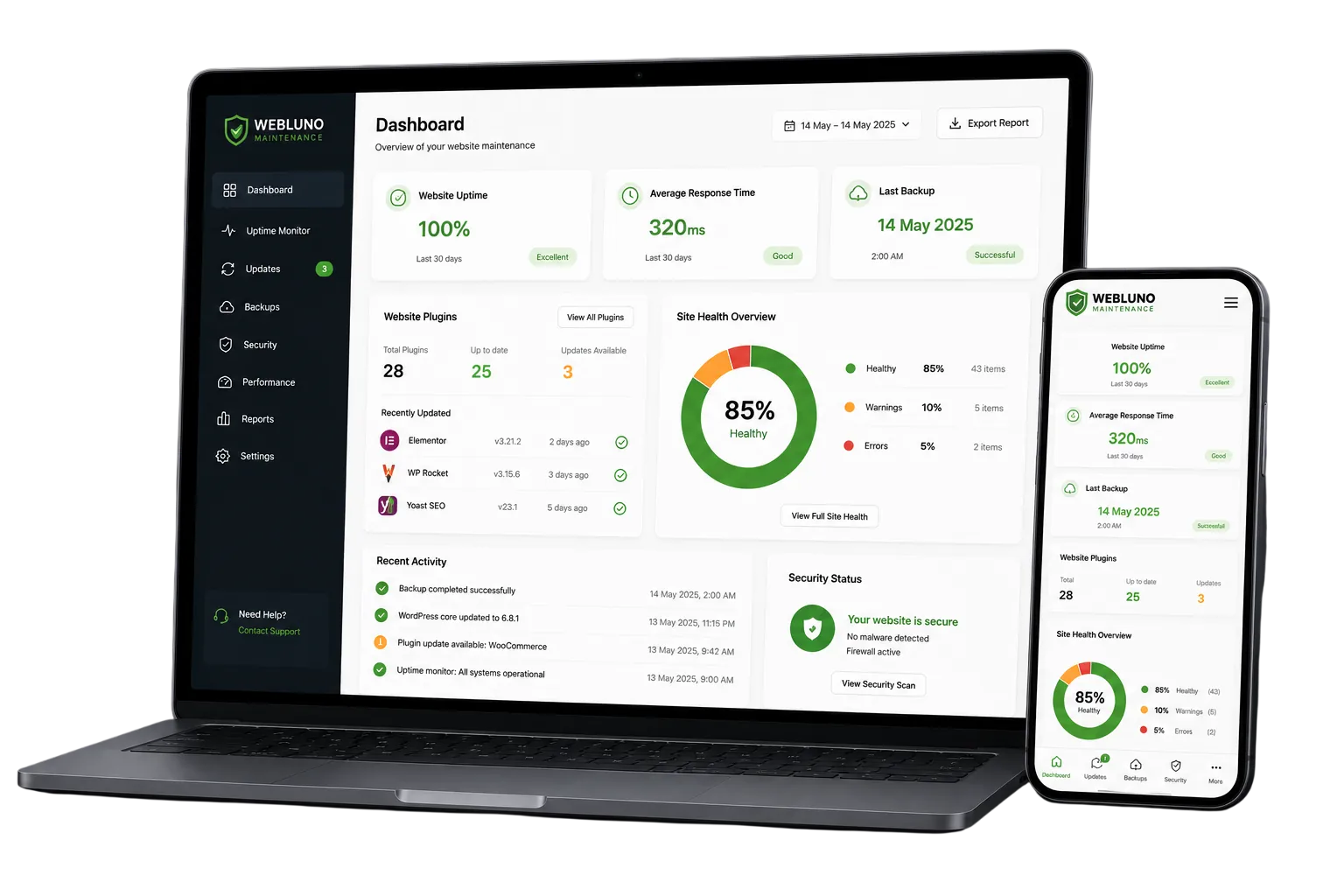webluno website maintenance packages south africa