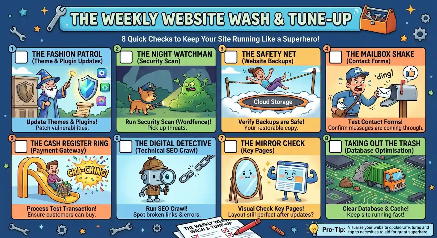 weekly website maintenance checklist
